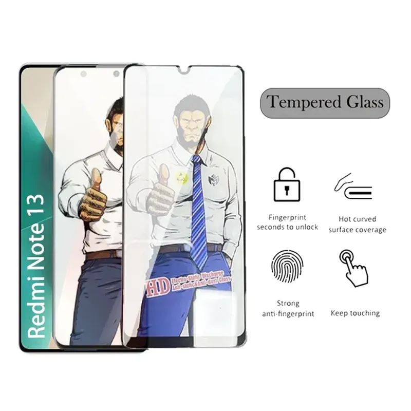 Protecteur d'écran à couverture complète, en verre trempé pour Xiaomi Redmi Note 12 13 Pro Plus 12S 12Turbo 12 vitesses 12Tpro 13 Pro +