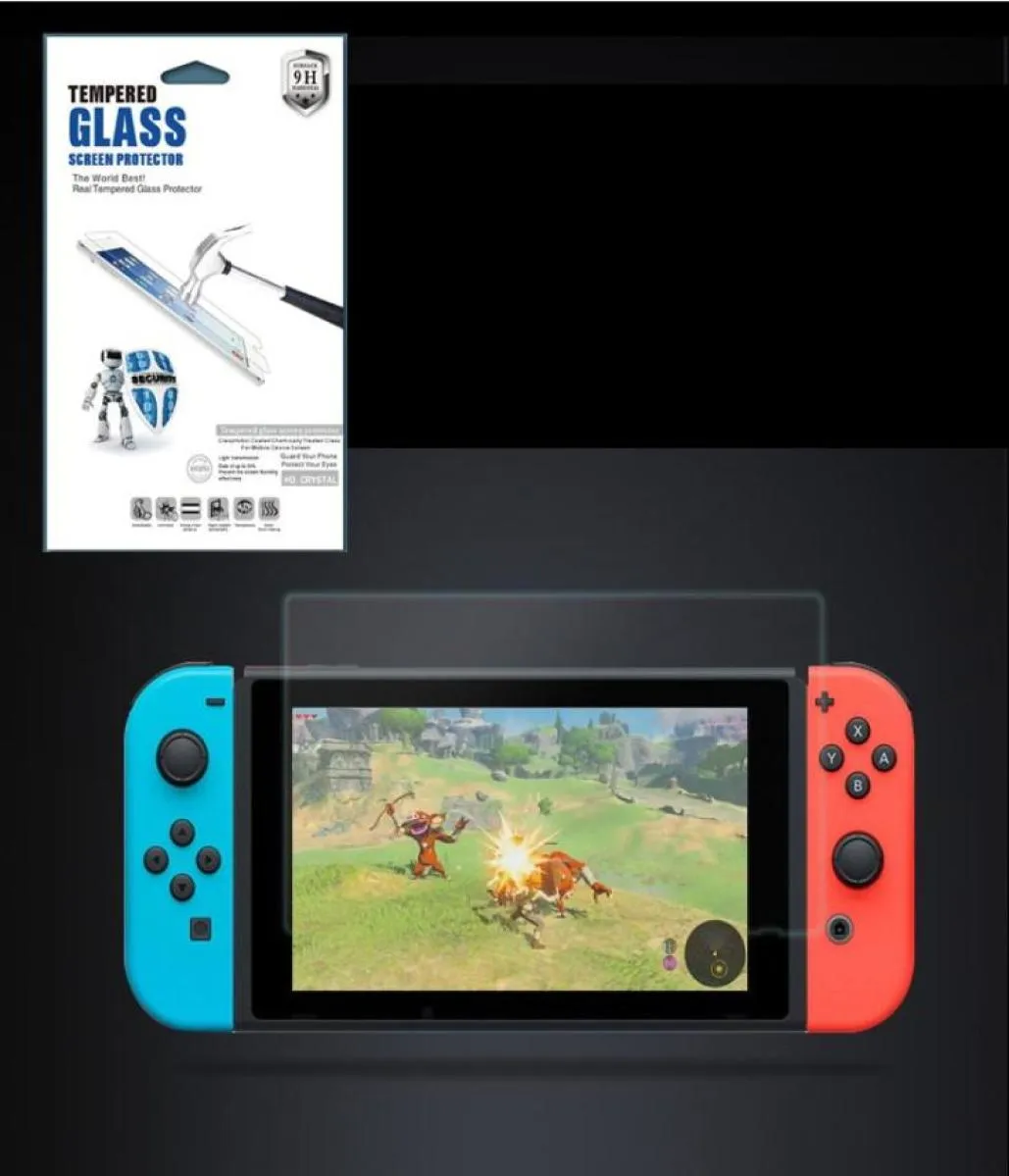 Pour Nintendo Switch verre trempé HD anti-rayures protecteur d'écran en verre 50 pcslot emballage de vente au détail 2179992