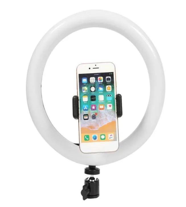 Dimble LED Studio Camera Ring Light Phone Video Selfie Light Lamp med stativtelefonhållare Tabell Fyllning Ljus för Studio Live Make9075457