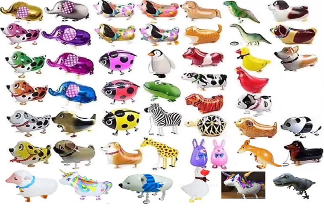 Andando animal de estimação dos desenhos animados balão festival forma animal formas balão folha de alumínio bonito para festa crianças brinquedos animais BalloonIA6349667487