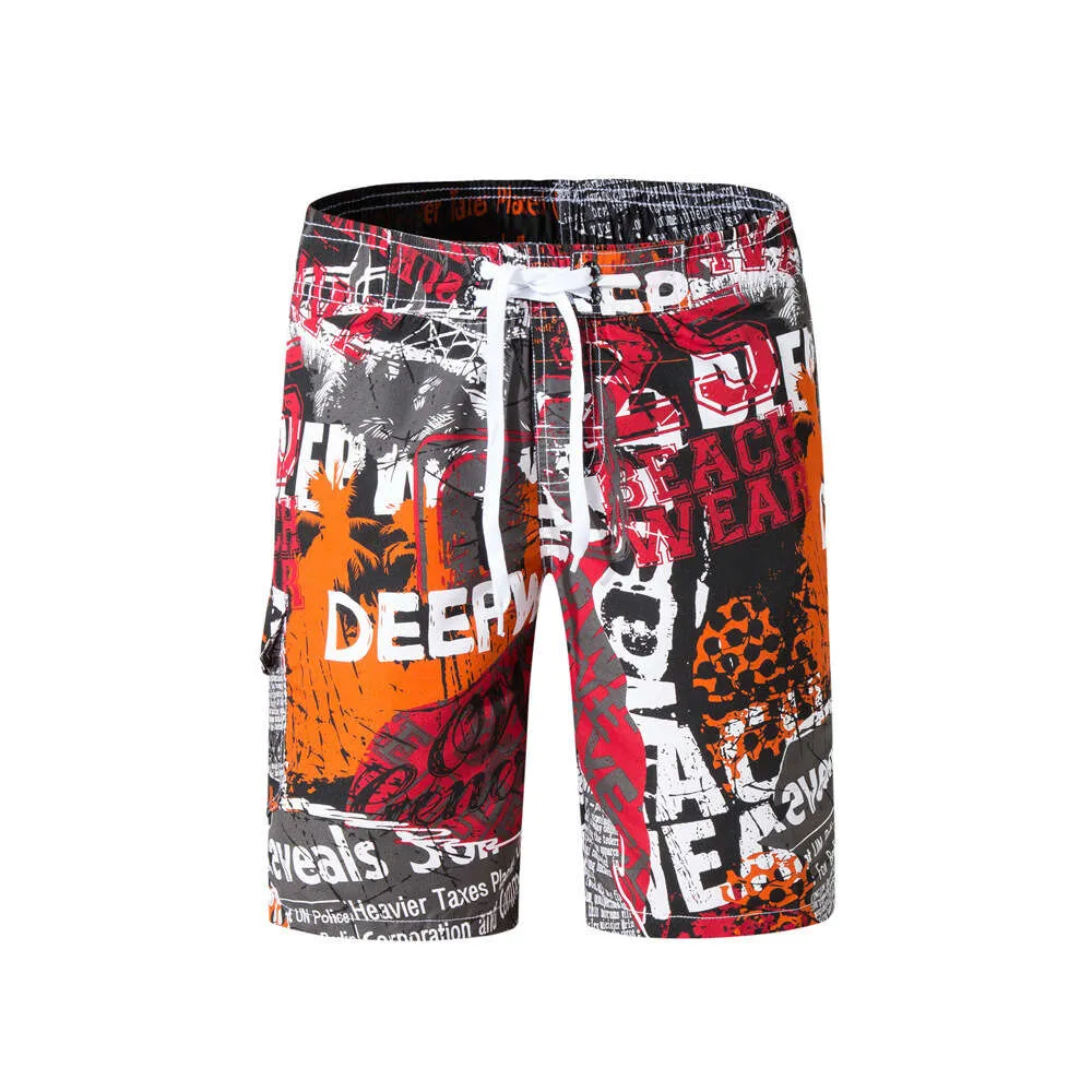 Beach Printed Fashionable Five Point Shorts, Casual Home Pants, Men's Clothing