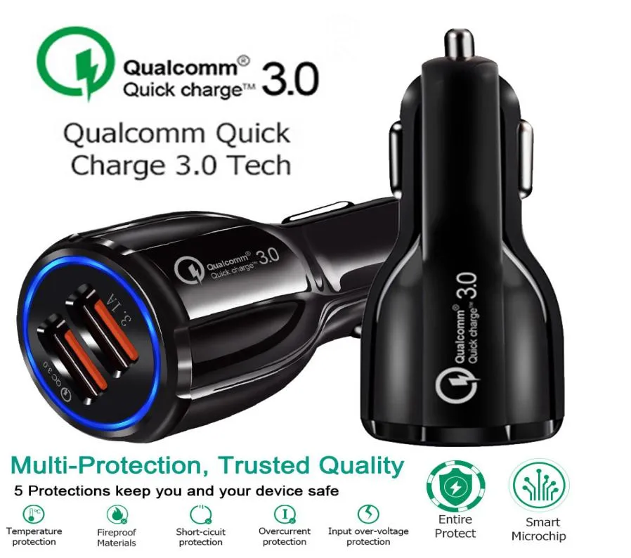 Car Charger 5V 31A Quick Charge Dual USB Fast Charging For Iphone Xs Max 7 8 Plus For Samsung S9 S8 S72725234