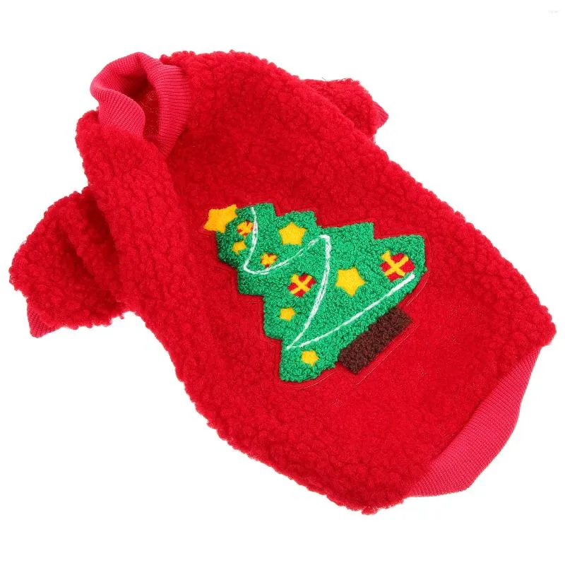 Kattdräkter höst och vinter Santa Claus Costume Dog Holiday Fleece Bekväm valpkläder