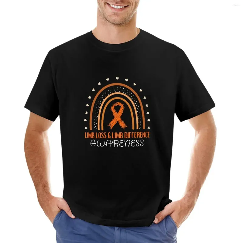 Regatas masculinas usamos laranja arco-íris perda de membro diferença consciência camiseta curta preta camisetas masculinas