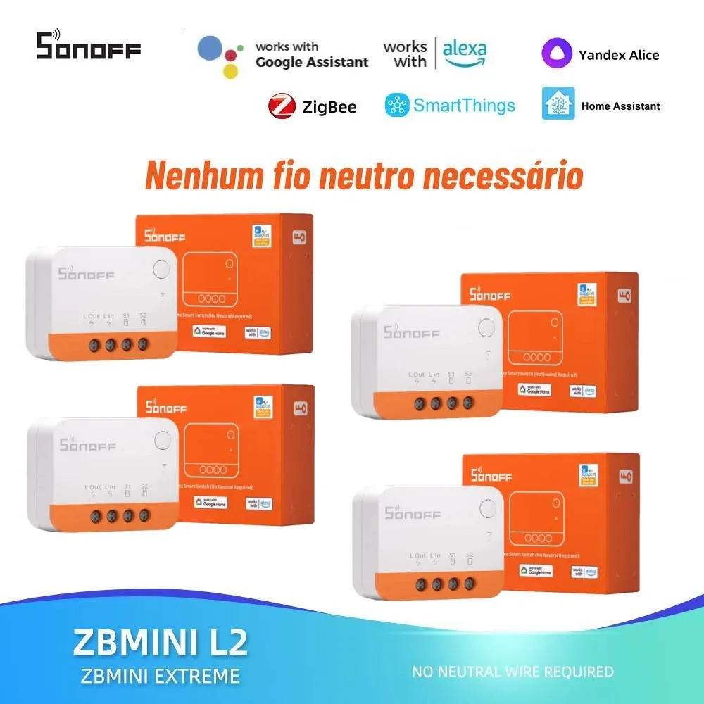 110 Sonoff Zbminil2 Brak neutralnego przewodu wymagane Ekstremalne Zigbee Smart Switch Via Alexa Home Assistant ZigBee2Mqtt SmartThings Hub 240228