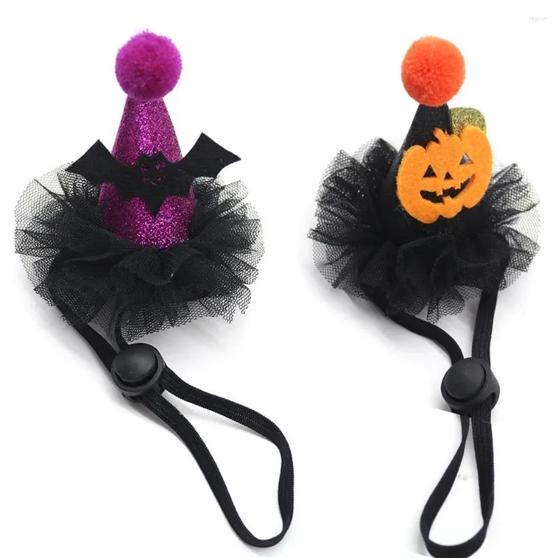 Hundkläder 20st Halloween Accessories Pumpkin Cat Hat Witch Wizard för fester föremål Pet Pary Holiday Caps