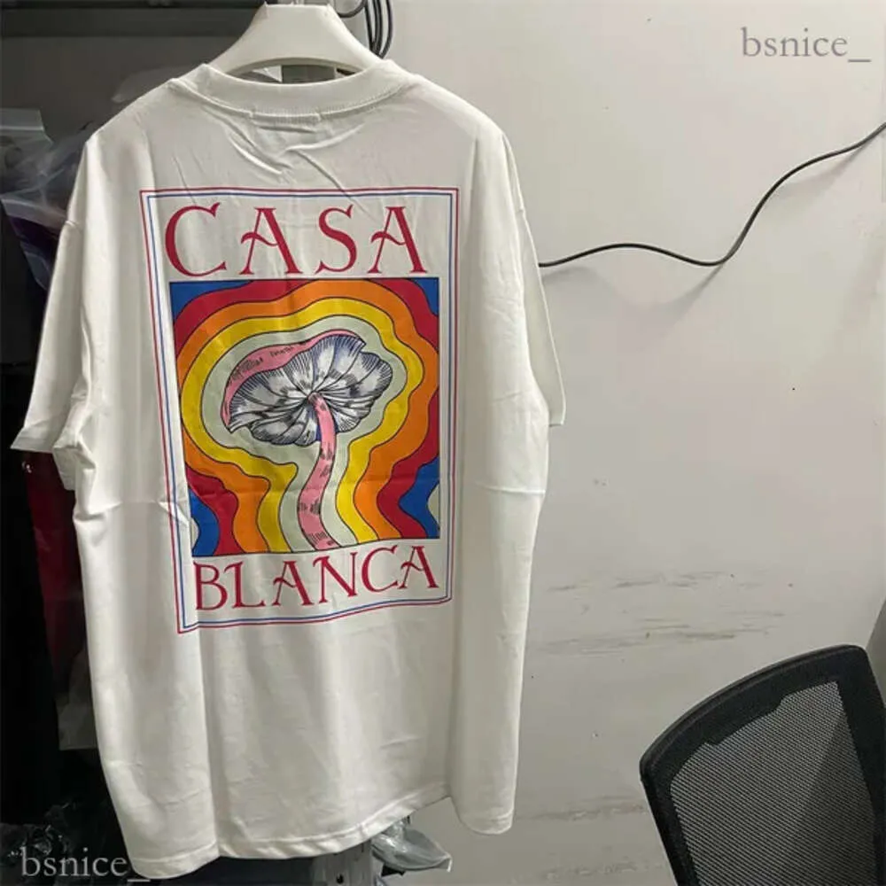 Herr tshirts 2023 sommar casablanca tshirts högkvalitativ brevtryck kort ärm toppar casa blanca bomull lös t -shirt för män kvinnor 102