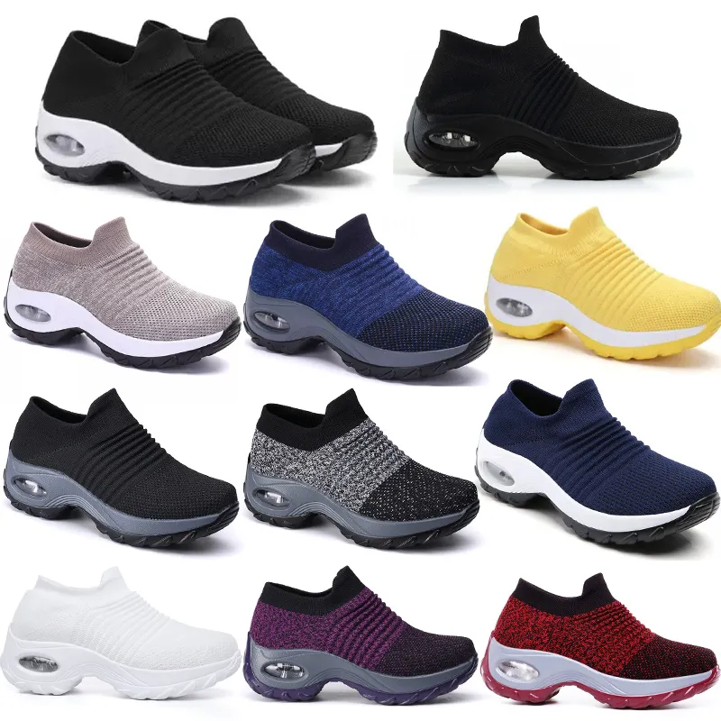 Grande taille hommes femmes chaussures rembourrées volants tissés chaussures de sport couvre-pieds commerce extérieur chaussures décontractées GAI chaussettes chaussures à la mode polyvalent 35-44 28