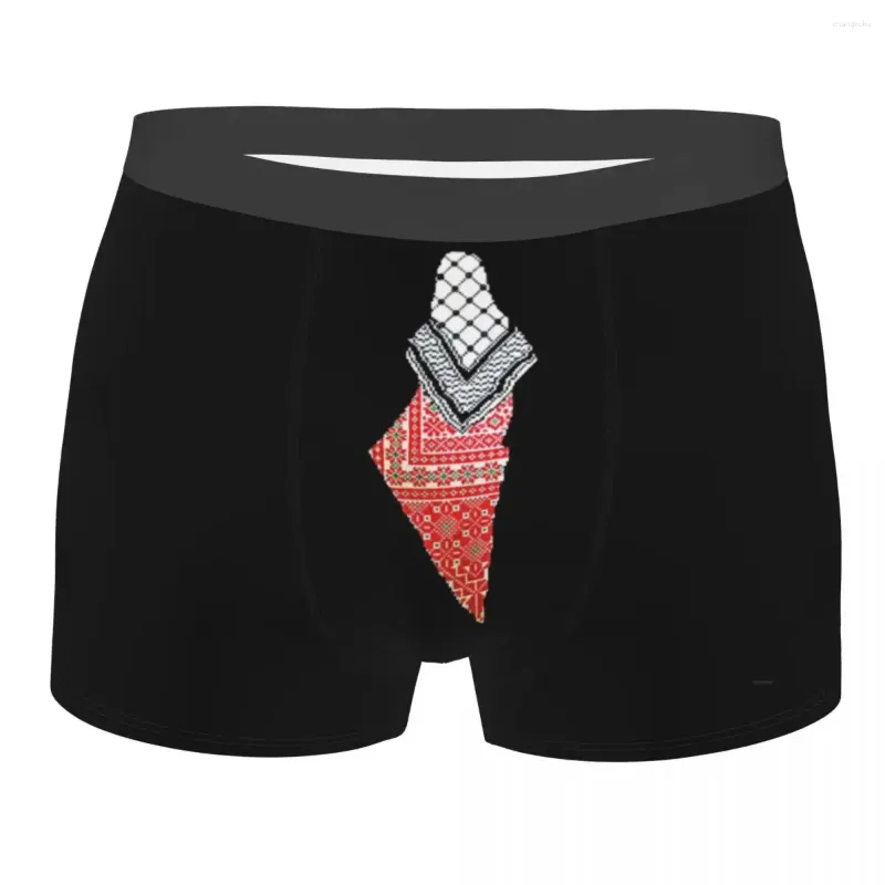 Underbyxor män boxare trosor shorts trosor palestinska mjuka underkläder palestina flagga arabiska homme nyhet s-xxl
