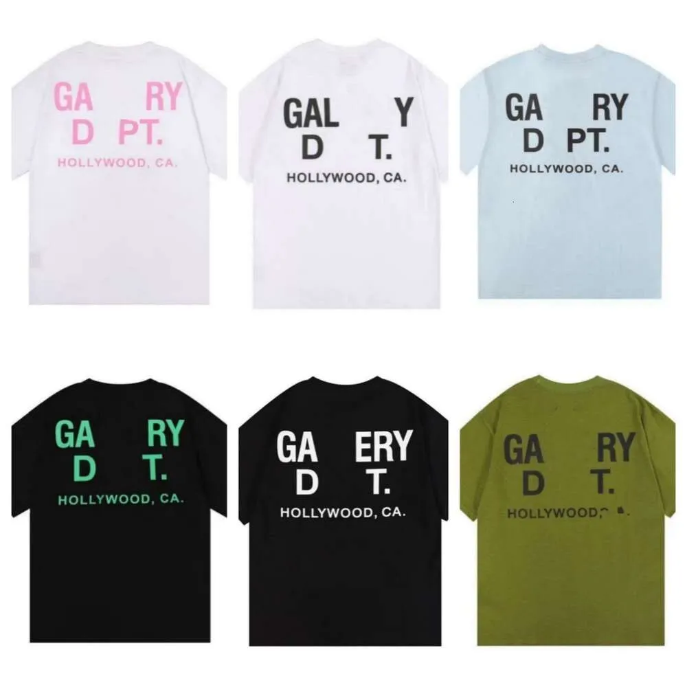 Gallary Dept Shirt New High Street Fashion Brand Rétro Coloré Imprimer Couple Lâche Manches Courtes Gallerydept T-shirt pour Hommes Femmes Manches Courtes T-shirts Fsaj