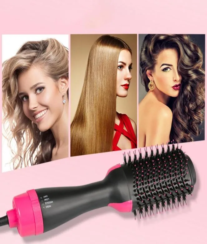 Professional One Step Hair Dryer brush volumizer 2 in 1 straightener and curler Air Curling iron Rotating Rollers Comb7138768