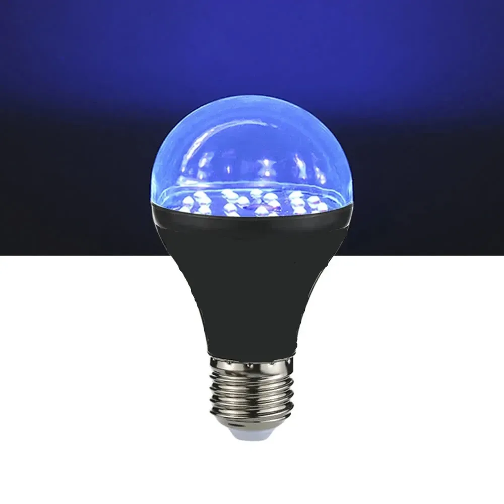 Ampoule UV 7W 25 LED A19, lumière noire ultraviolette avec pied de lampe E27, 11 LL