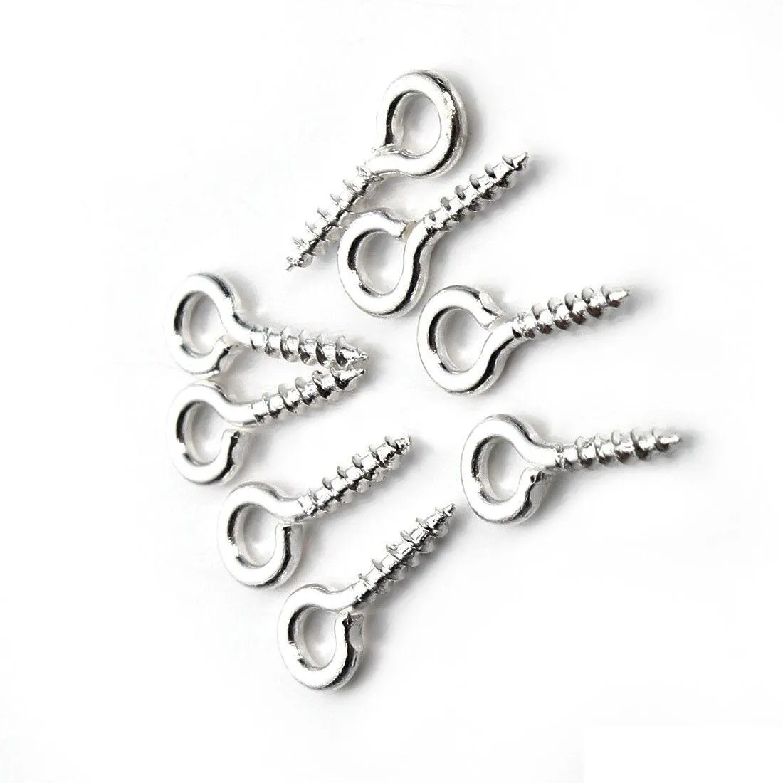 Pins & Needles 600Pcs/Lot Sier Plated Small Tiny Mini Eye Pins Eyepins Hooks Eyelets Threaded Diy Jewelry Making 8Mm Drop Delivery Jew Dh3Wi