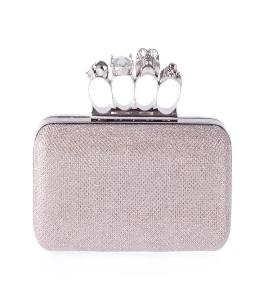 NEW Rhinestones women clutch bags diamonds finger ring Bridal Hand Bags crystal wedding bridal handbags purse bags holder5050164