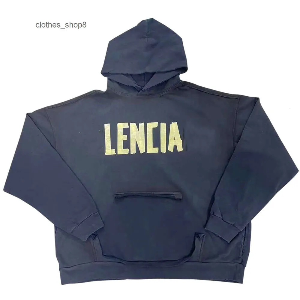 felpa con cappuccio firmata Balenciga Felpe con cappuccio moda Felpa con cappuccio Maglioni da uomo Marchio di tendenza di alta qualità da uomo da donna davanti e dietro Modello americano nastro di carta lettera spugna