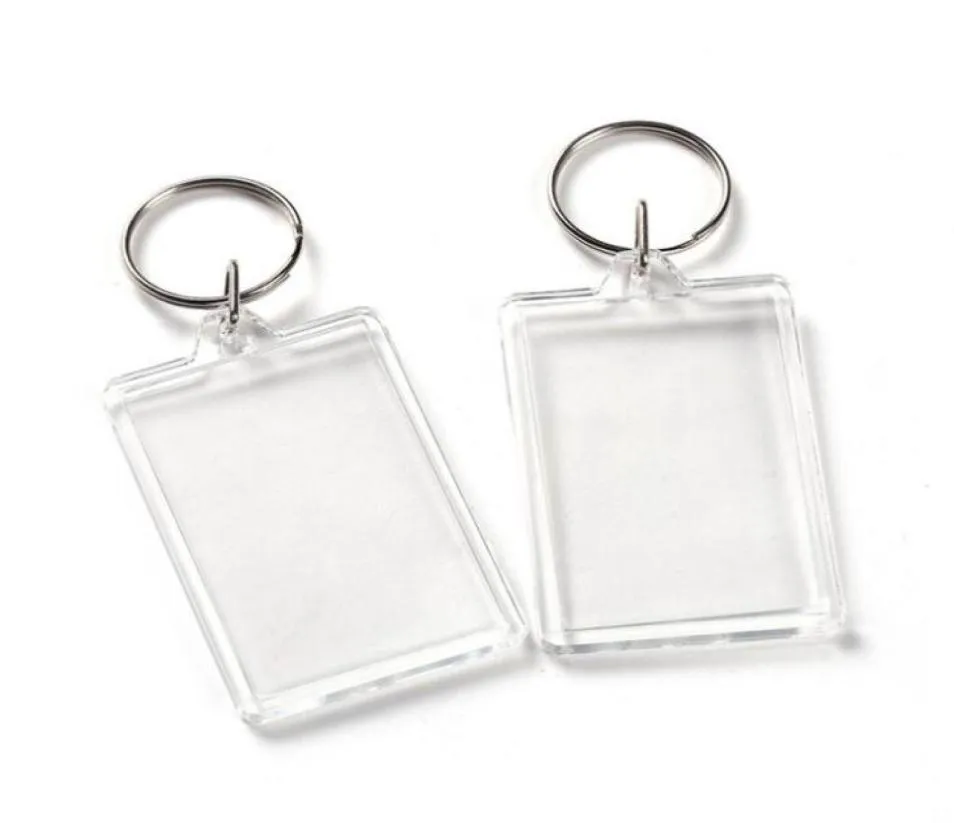 Clear Acrylic Plastic Blank Keyrings Insert Passport Po Frame Keychain Picture Frame Keyrings Party Gift LX23292049318