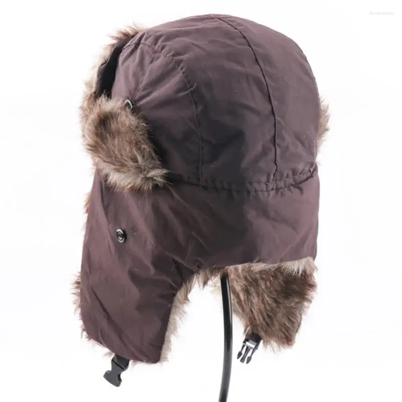 Bérets de protection contre les intempéries, chapeau chaud et imperméable, boucle de ski pour hommes et femmes, doublure en peluche épaisse, Style Lei Feng, idéal pour l'extérieur