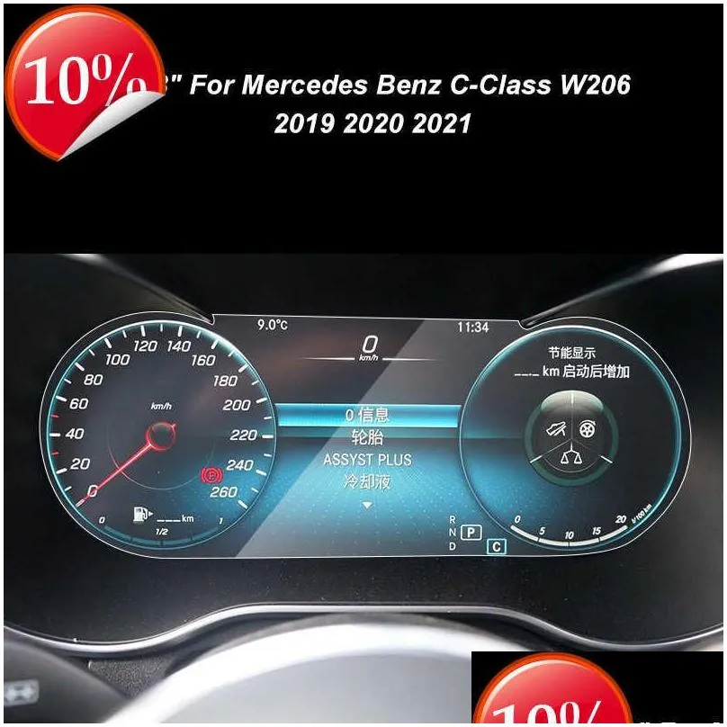 Other Interior Accessories New For Benz C-Class W206 -2021 12.3 Dash Board Sn Tempered Glass Protective Film Interior Accessories Drop Dhrsf