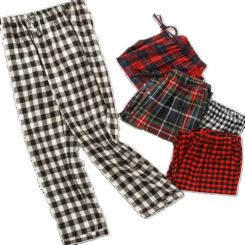 Capri Plaid Design Warme Winter Slaapbroek voor Dames Katoen Flanel Lange Broek Homewear Lounge Wear Pamabroek Pyjama Femme