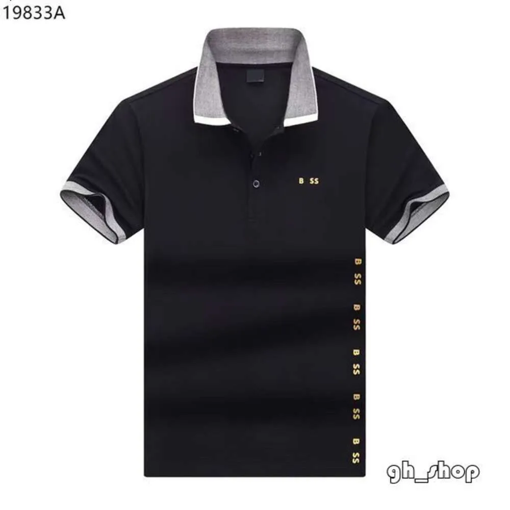 Camicia Boss Polo da uomo T-shirt da uomo di moda di alta qualità Colletto polo di lusso Top traspirante Camicia da lavoro estiva Boss Designer Pol 164