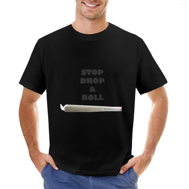 Мужские майки, футболка Stop Drop Roll, летняя рубашка с животным принтом для мальчиков, футболки большого размера, мужские большие и высокие