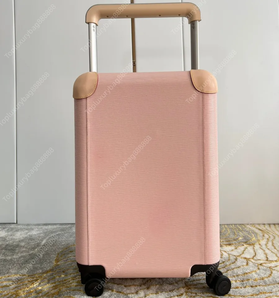 10A malas de alta qualidade 55 Horizon spinner designer bolsa de viagem homens rolando bagagem 55 cm ondulação de água couro genuíno rosa bagagem designer viagem frete grátis