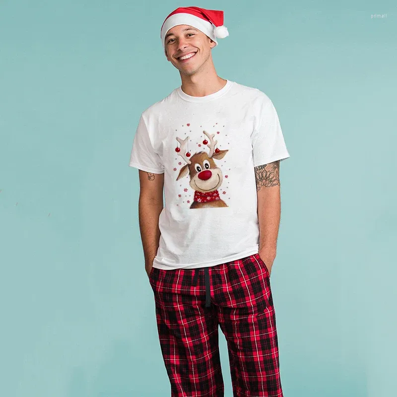 メンズTシャツクリスマスメンハラジュク半袖Tシャツトップスストリートウェアティーシャツクリスマスアウトウェア
