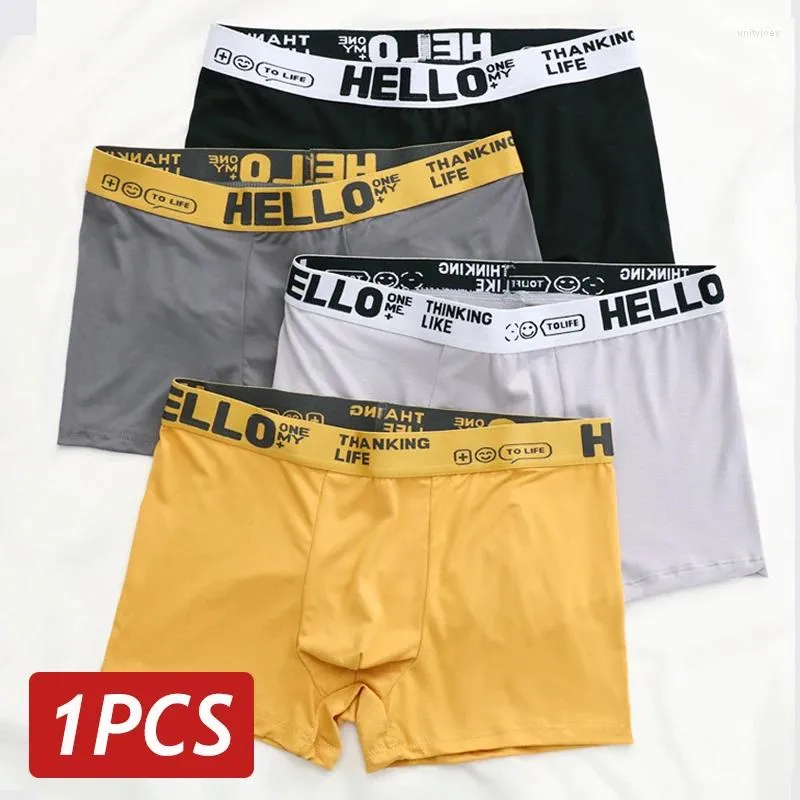 Cuecas 1 pc homens roupa interior boxers sexy confortável respirável moda meninos calcinha boxershorts plus size