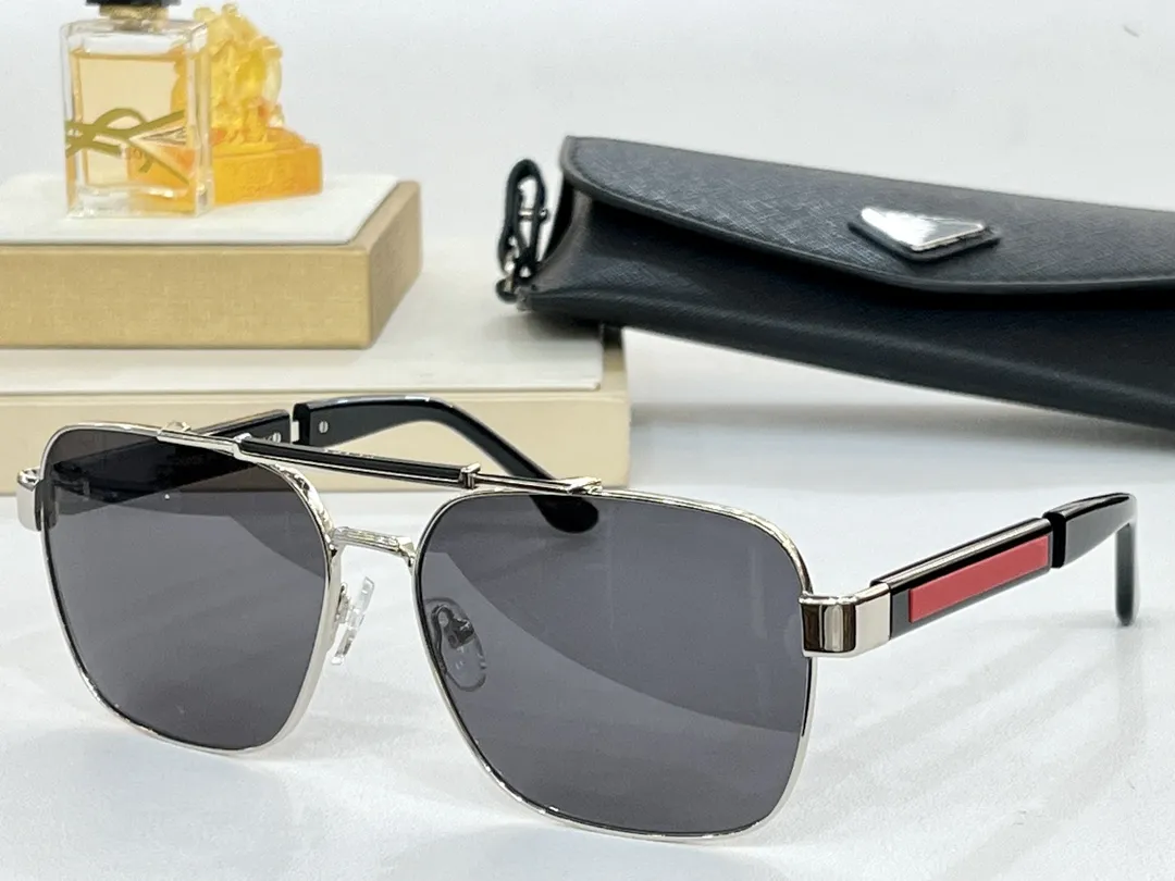 Wysokiej jakości spolaryzowane okulary przeciwsłoneczne dla mężczyzn kobiety PS12YS Modna marka projektantka Vintage Sport Metal Plank Square Driving Sunglas Okulary przeciwsłoneczne z skrzynką dla skrzynek