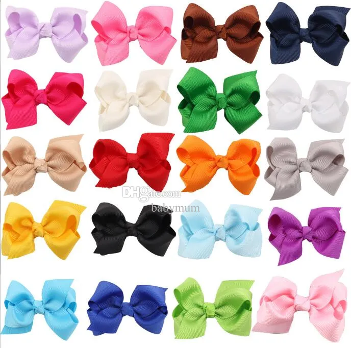 40 colori 3 pollici nastri in grosgrain fiocchi per capelli clip a coccodrillo accessori per capelli per neonate