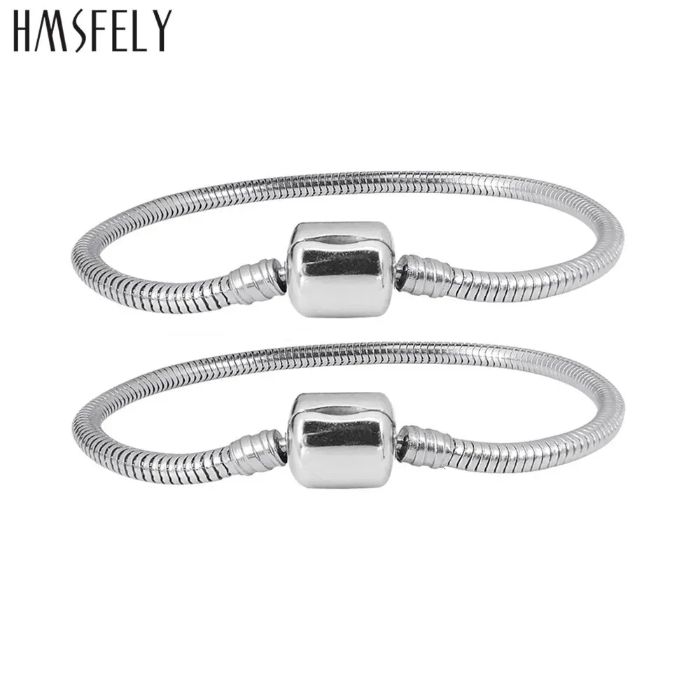 HMSFELY 316L acier inoxydable serpent chaînes Bracelet pour femmes bricolage bracelets porte-bonheur accessoires boucle à billes ronde 240308