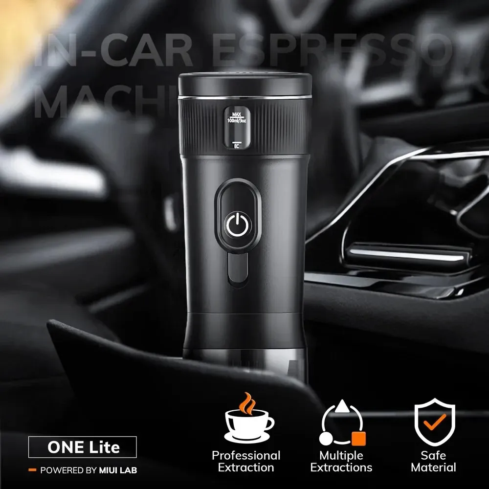 Máquina de café portátil miui pequena máquina de café expresso dc12v viagem cafeteira para carro ao ar livre acampamento mochileiro leve 240307