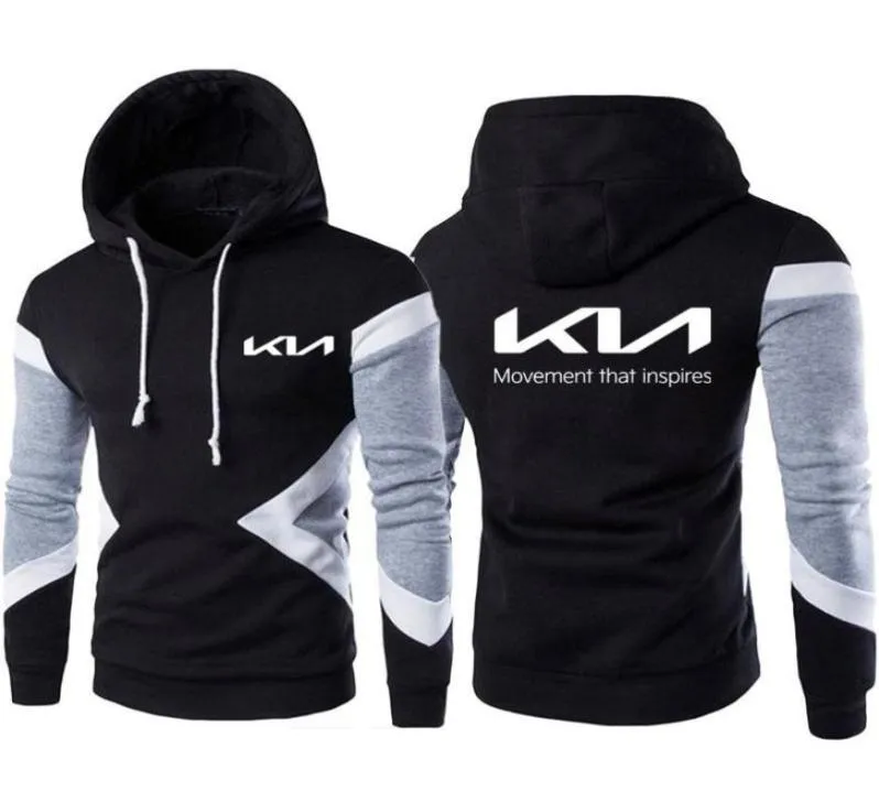 Men039s Hoodies Sweatshirts 2021 Trend Kia Motors Logo Stitching Color Pullover Sweatshirt Harajuku Hooded Top Printed Long S7266404