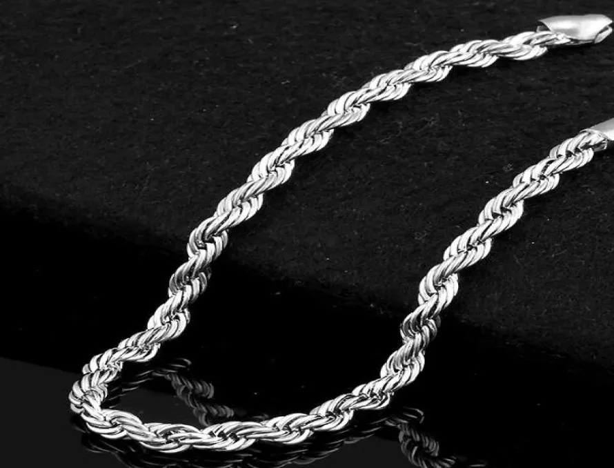 Mode repkedja armband för kvinnor män 4mm 925 sterling silverwedding party armband europeiska charms armband6669883