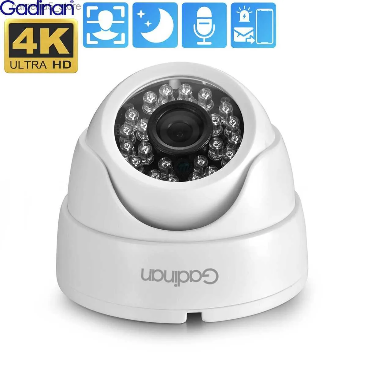 Bebek Monitör Kamerası Gadinan 4K 8mp IP Yüz Algılama H.265+Onvlf Dome Kapalı Ses CCTV Geniş Açısı 2.8mm Güvenlik POE İsteğe bağlı XMEYE Q240308