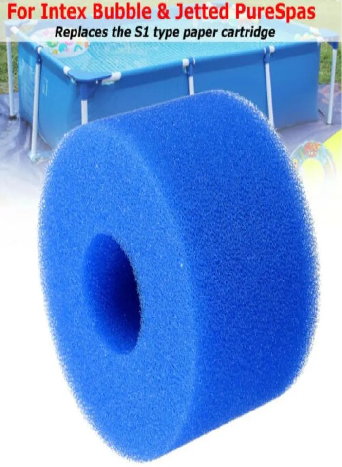 3st Swimming Pool Foam Filter Svamp återanvändbar tvättbar Biofoam renare poolskumfilter Intex S1 Typ A SWIM Accessories6162529