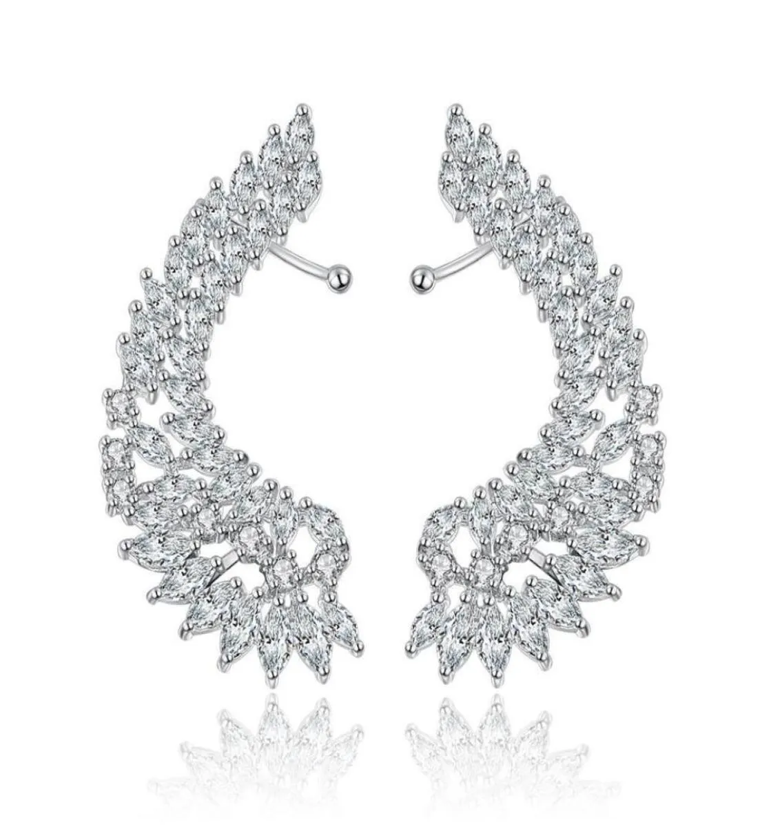 Ohrmanschette Senyu Mode Brautschmuck Luxus Lady039s CZ Crystal Angel Flügel Wickelringe Rhodium -Plattierung Kletterringe 22114780638