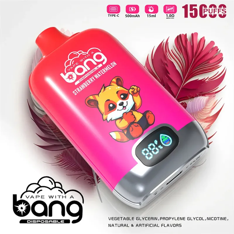 Original Bang 15000 Puff 15000 Einweg-E-Zigaretten Mesh Coil Code Puff 15000 0 % 2 % 3 % 5 % wiederaufladbare Batterie 25 ml Gerät Vape