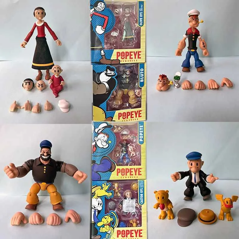 Anime Manga Nuovo Popeye Personaggio classico Youtooz Bluto Oliva Olio di ricino Popdeck Pappy Personaggio d'azione Giocattolo Modello anime Bambola Regalo di Natale J240308