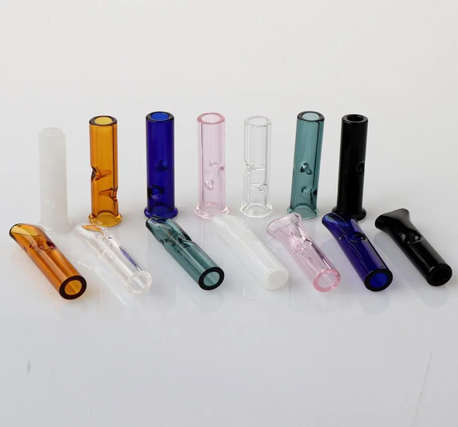 DHL 6mm 8mm Flat Round Mouth Glass Filter Tips For Tobacco RAW Rolling Papers Cypress Hill Cigarette Glass Smoking Feel Drip Ti3380777