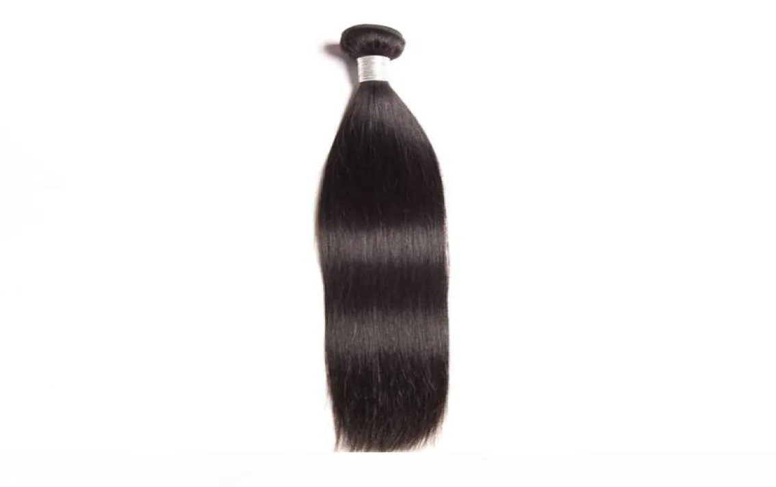 Extensions de cheveux humains péruviens cheveux vierges raides cheveux entiers tisse couleur naturelle 95100g pièce soyeuse droite un Bundle1355830