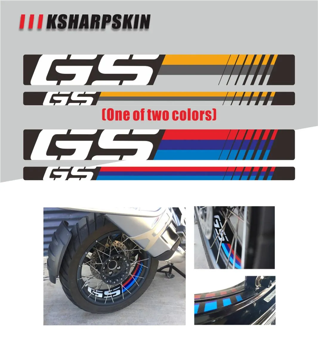 KSHARPSKIN MOTORCYCLE REFLECTIVT VATTOSKT TIRE -klistermärke RIM -dekorationsdekal för BMW R1200GS ADV LC 0618 och R1250GS 19 ADV1016759