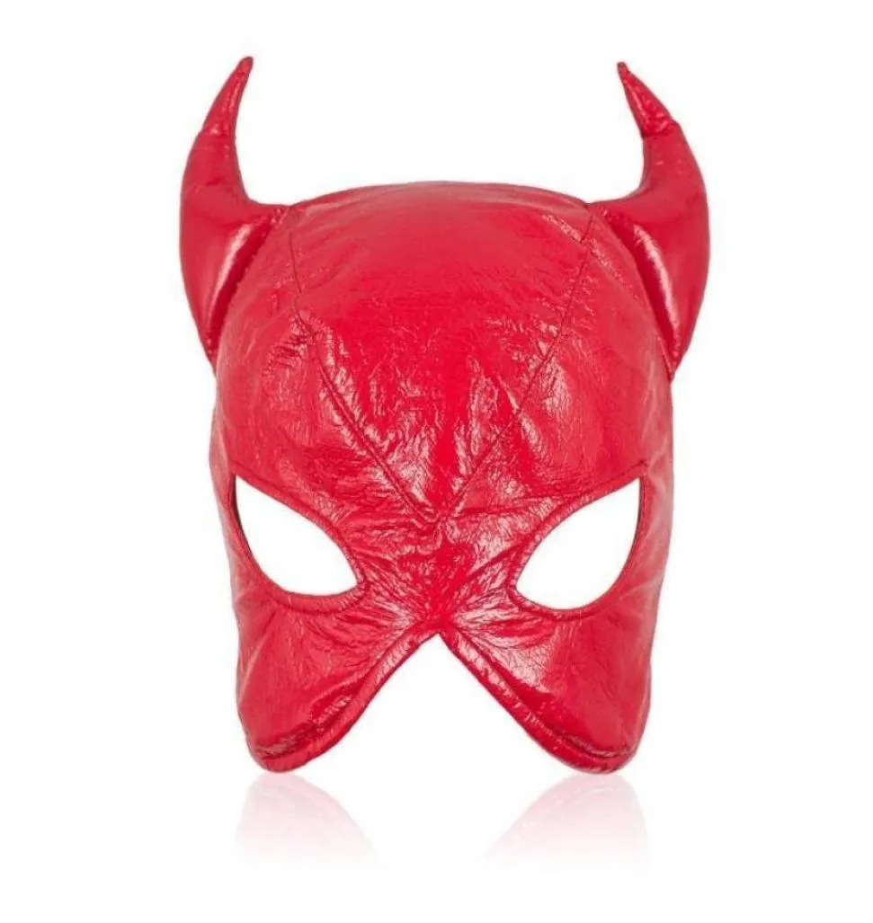 Styl Gimp Devil Mask Bondage Fetish Restraint Roleplay Cosplay Costume Party R1725501657