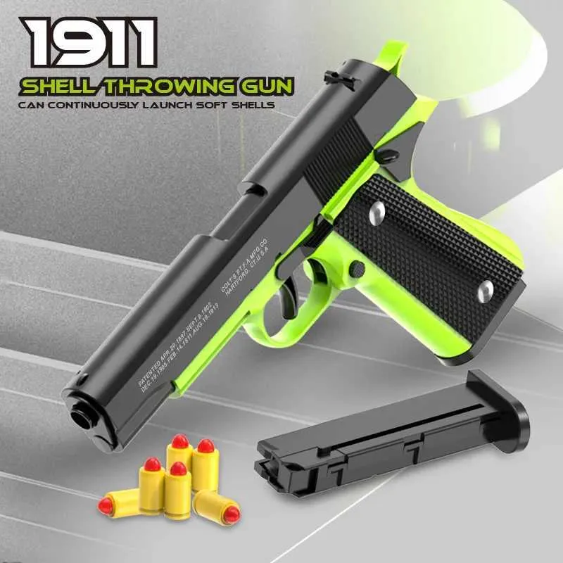 Gun Toys 2024. Automatic Throwing Gun 1911 Stallion Toy Guns. Guns Glockg17 Gun-Toy Shooting Gun For Kids 240307