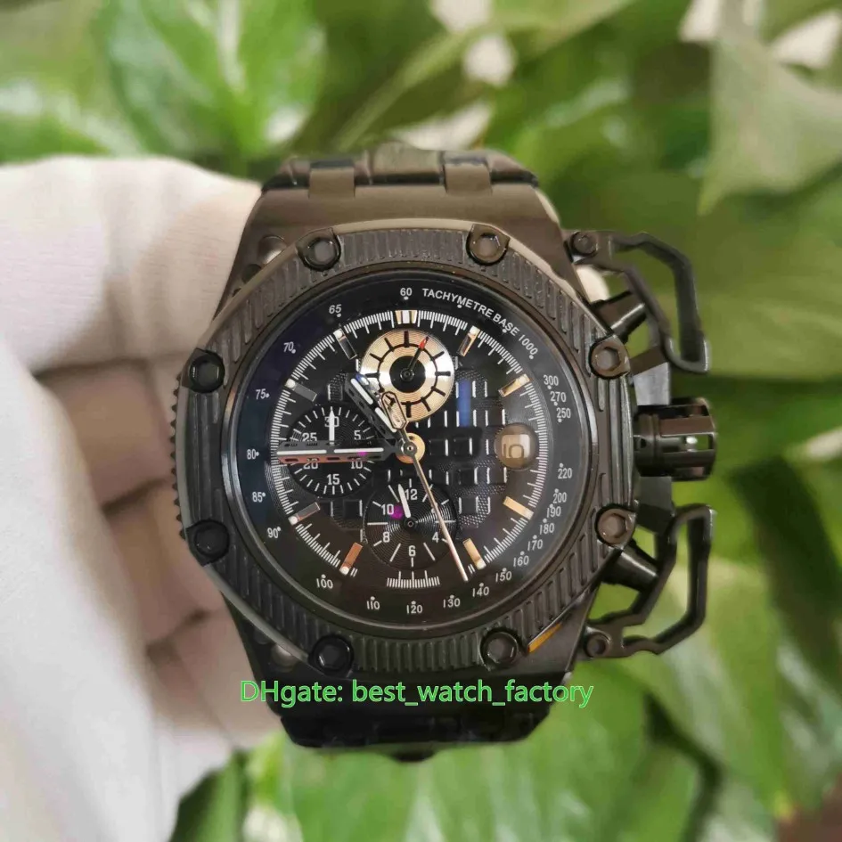 Selling Mens Watch 42mm Survivor 26165 26165IO 00 A002CA 01 Chronograph Workin Watches Black PVD Case Sapphire Glass Leather B238N