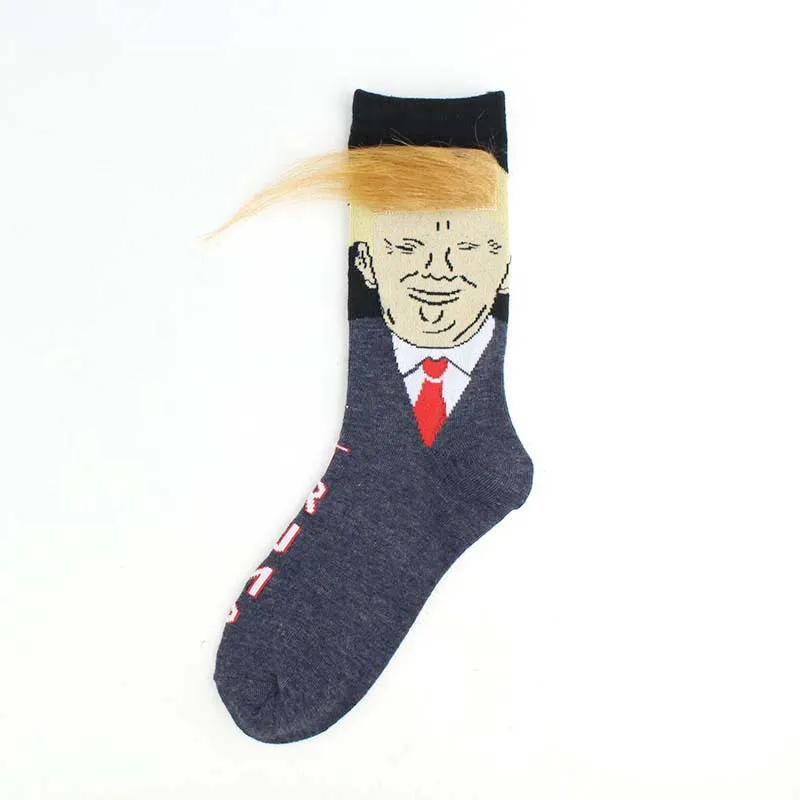 Zk20 Women Men Trump Crew Socks Hellow Hair Hair Funny Cartoon Sports Stockings Hip Hop Sock 002