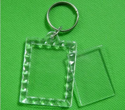 DIY Acrylic Blank Photo Keychains Shaped Clear Key Chains Insert Photo Plastic Keyrings Photo Frame 