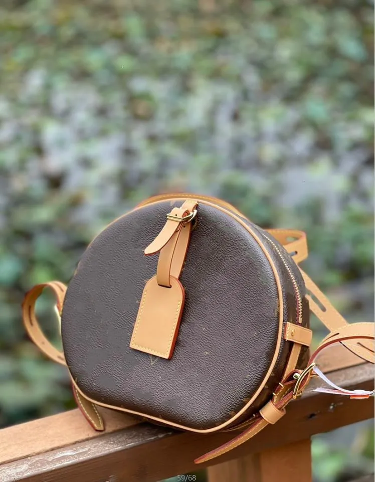 2022 TOP M43514 PETITE CHAPEAU BOITE MM PM Bag Handbag Purse Original Cowhide Trim Canvas Hatbox Designer Shoulder Bags Crossbody Messenger