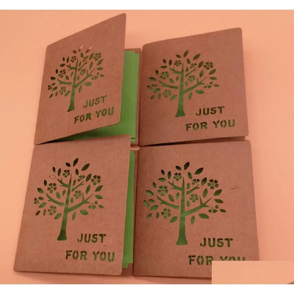 Gift Cards Retro Hollow Out Tree Greeting Cards For Birthday Christmas Thanksgiving New Year Mothers Day Fath Gift Drop Delivery Toys Dhbqz