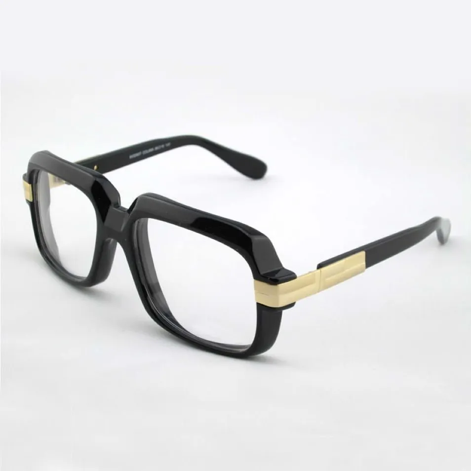 607 Klassieke brillen Bril Zwart frame Heldere lens Vintage zonnebrilmonturen UV400 Bescherming Oogkleding Unisex met box181t